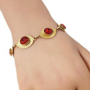 Vintage Gold-Plated Crystal Bracelet